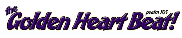 Golden Heart Beat banner purple